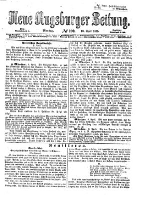Neue Augsburger Zeitung Montag 10. April 1865