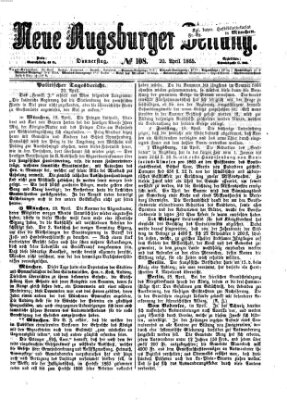 Neue Augsburger Zeitung Donnerstag 20. April 1865