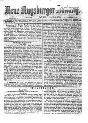 Neue Augsburger Zeitung Montag 24. April 1865