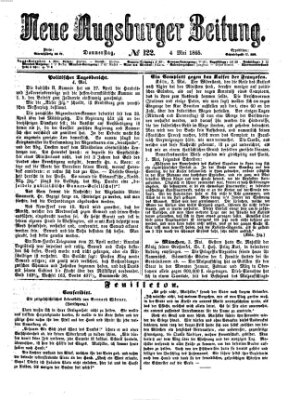 Neue Augsburger Zeitung Donnerstag 4. Mai 1865