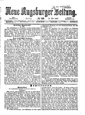 Neue Augsburger Zeitung Freitag 12. Mai 1865