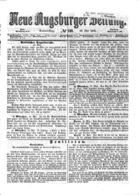 Neue Augsburger Zeitung Donnerstag 18. Mai 1865