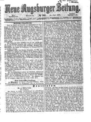 Neue Augsburger Zeitung Mittwoch 14. Juni 1865