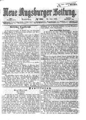 Neue Augsburger Zeitung Donnerstag 22. Juni 1865