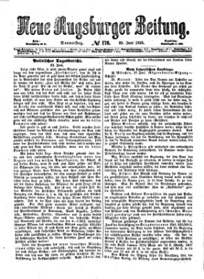 Neue Augsburger Zeitung Donnerstag 29. Juni 1865