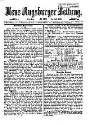 Neue Augsburger Zeitung Samstag 15. Juli 1865