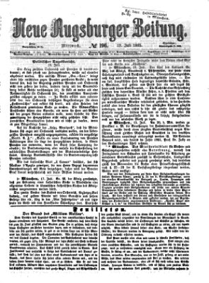 Neue Augsburger Zeitung Mittwoch 19. Juli 1865