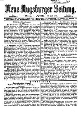 Neue Augsburger Zeitung Montag 31. Juli 1865