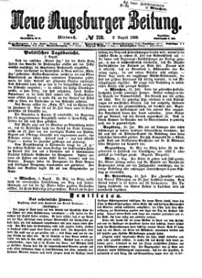 Neue Augsburger Zeitung Mittwoch 2. August 1865