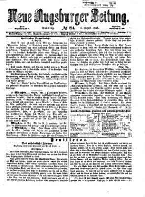 Neue Augsburger Zeitung Sonntag 6. August 1865