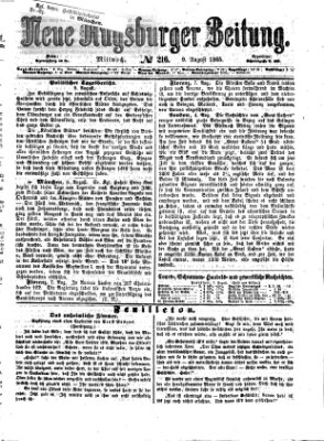 Neue Augsburger Zeitung Mittwoch 9. August 1865