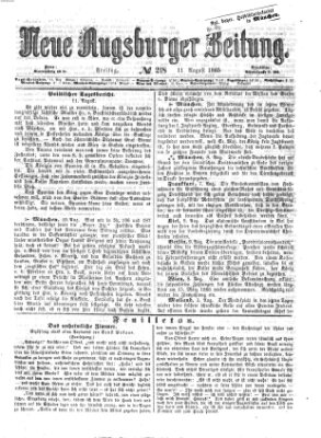 Neue Augsburger Zeitung Freitag 11. August 1865