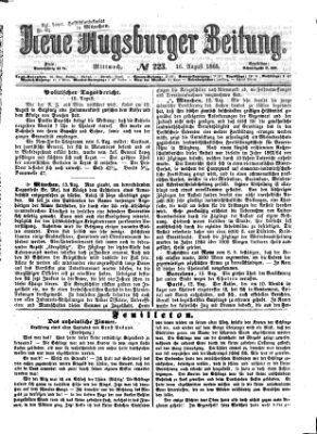 Neue Augsburger Zeitung Mittwoch 16. August 1865