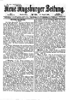 Neue Augsburger Zeitung Donnerstag 17. August 1865