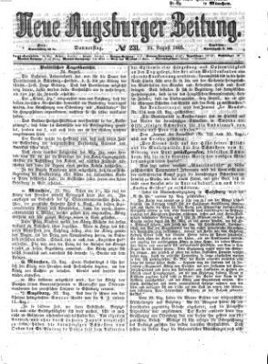 Neue Augsburger Zeitung Donnerstag 24. August 1865