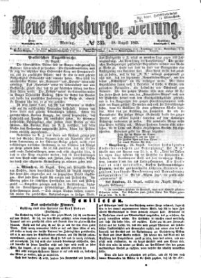 Neue Augsburger Zeitung Montag 28. August 1865