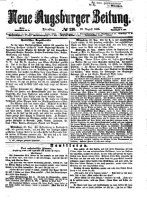 Neue Augsburger Zeitung Dienstag 29. August 1865