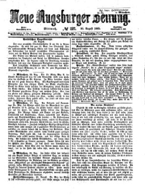 Neue Augsburger Zeitung Mittwoch 30. August 1865