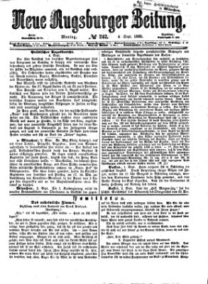 Neue Augsburger Zeitung Montag 4. September 1865