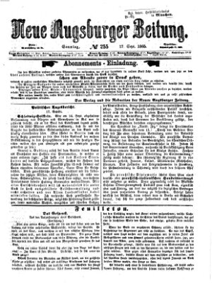 Neue Augsburger Zeitung Sonntag 17. September 1865