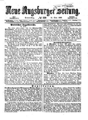 Neue Augsburger Zeitung Donnerstag 21. September 1865