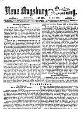 Neue Augsburger Zeitung Donnerstag 28. September 1865