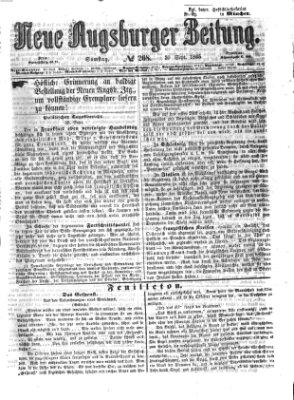 Neue Augsburger Zeitung Samstag 30. September 1865