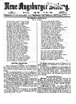 Neue Augsburger Zeitung Sonntag 12. November 1865