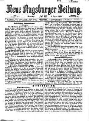 Neue Augsburger Zeitung Montag 4. Dezember 1865