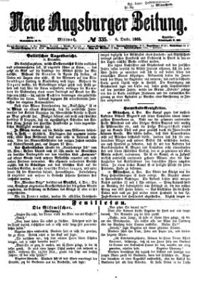 Neue Augsburger Zeitung Mittwoch 6. Dezember 1865