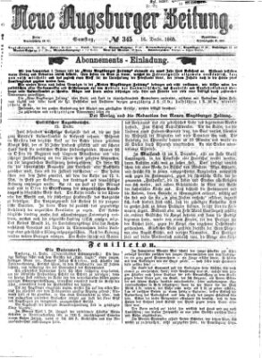 Neue Augsburger Zeitung Samstag 16. Dezember 1865