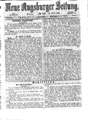 Neue Augsburger Zeitung Montag 18. Dezember 1865