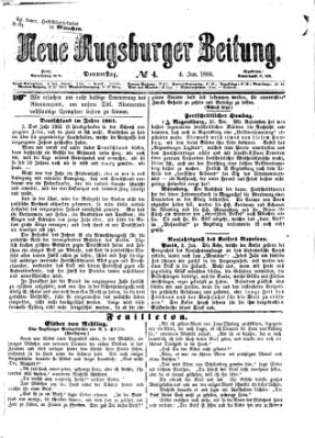 Neue Augsburger Zeitung Donnerstag 4. Januar 1866