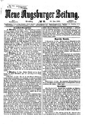 Neue Augsburger Zeitung Dienstag 16. Januar 1866