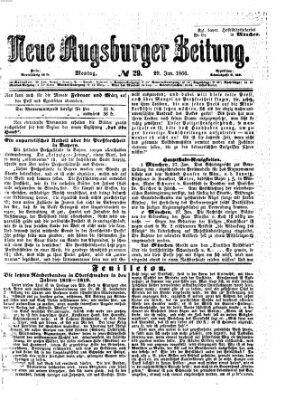 Neue Augsburger Zeitung Montag 29. Januar 1866