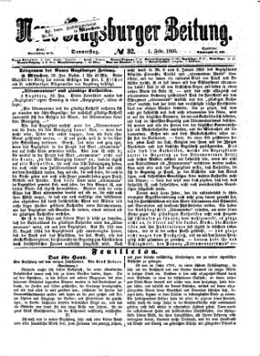 Neue Augsburger Zeitung Donnerstag 1. Februar 1866