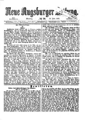 Neue Augsburger Zeitung Montag 19. Februar 1866