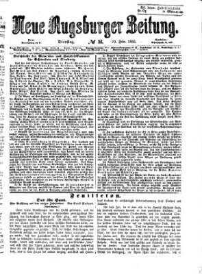 Neue Augsburger Zeitung Dienstag 20. Februar 1866