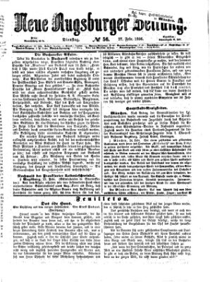 Neue Augsburger Zeitung Dienstag 27. Februar 1866