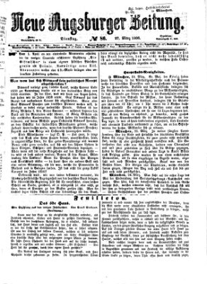 Neue Augsburger Zeitung Dienstag 27. März 1866