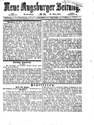 Neue Augsburger Zeitung Donnerstag 29. März 1866