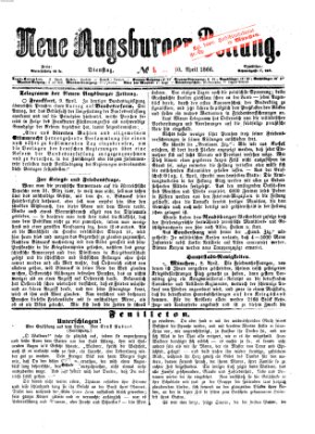 Neue Augsburger Zeitung Dienstag 10. April 1866