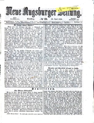 Neue Augsburger Zeitung Samstag 28. April 1866