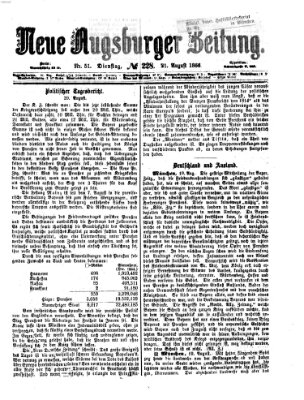 Neue Augsburger Zeitung Dienstag 21. August 1866