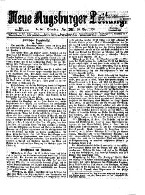 Neue Augsburger Zeitung Dienstag 25. September 1866