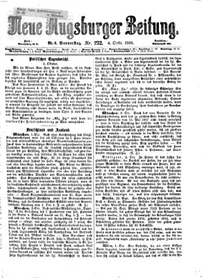 Neue Augsburger Zeitung Donnerstag 4. Oktober 1866