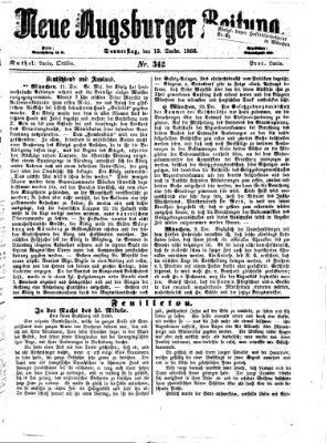 Neue Augsburger Zeitung Donnerstag 13. Dezember 1866