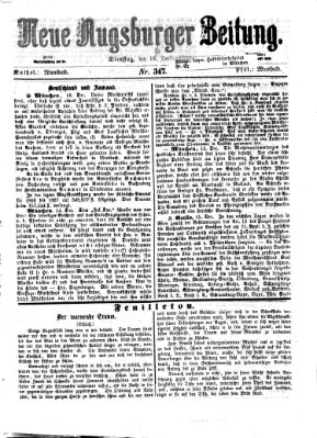 Neue Augsburger Zeitung Dienstag 18. Dezember 1866