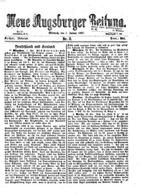 Neue Augsburger Zeitung Mittwoch 2. Januar 1867