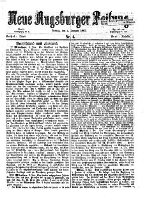 Neue Augsburger Zeitung Freitag 4. Januar 1867